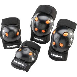 imageMongoose Kids BMX Pad Set Ages 814 Knee and Elbow Pads with Gel Inserts Adjustable Straps MultiSport Protection for Biking Skating Scooting and More Elbow and Knee Pads for KidsBlackOrange