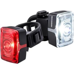 imageSchwinn LED Bike Light Headlight and Taillight Accessory Set USB Rechargeable 75 Foot Beam Distance