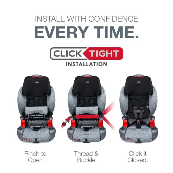 Britax Grow with You ClickTight Plus Harness-2-Booster Car Seat, 2-in-1 High Back Booster, SafeWash Cover, Black Ombre