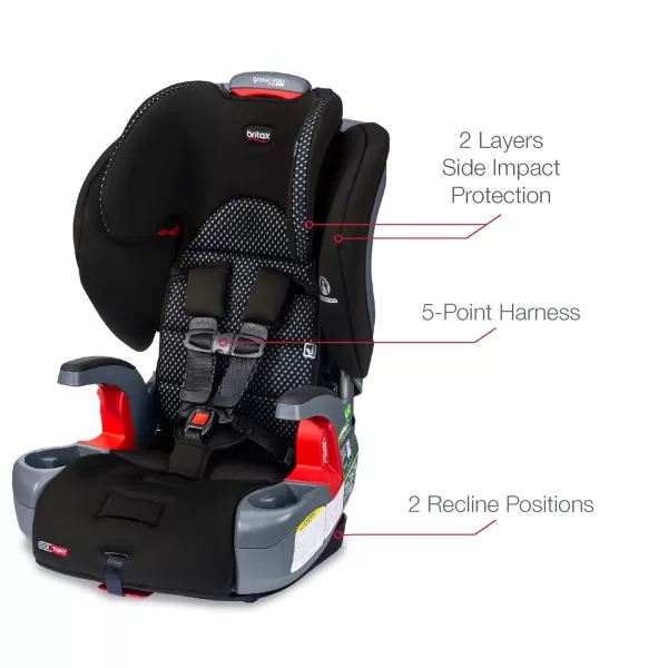 Britax Grow with You ClickTight Plus Harness-2-Booster Car Seat, 2-in-1 High Back Booster, SafeWash Cover, Black Ombre