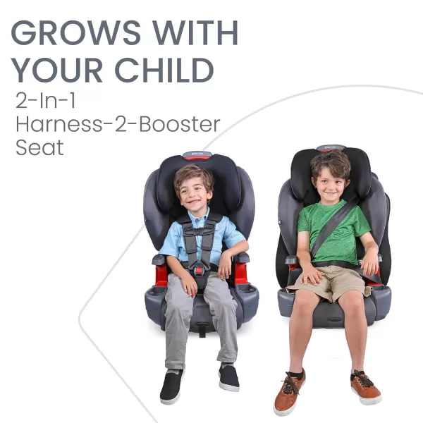 Britax Grow with You Harness-2-Booster Car Seat, 2-in-1 High Back Booster, Quick-Adjust 5-Point Harness, Mod Black