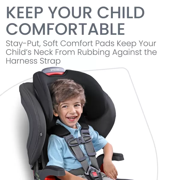 Britax Grow with You Harness-2-Booster Car Seat, 2-in-1 High Back Booster, Quick-Adjust 5-Point Harness, Mod Black