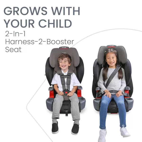 Britax Grow with You Harness-2-Booster Car Seat, 2-in-1 High Back Booster, Quick-Adjust 5-Point Harness, Mod Black