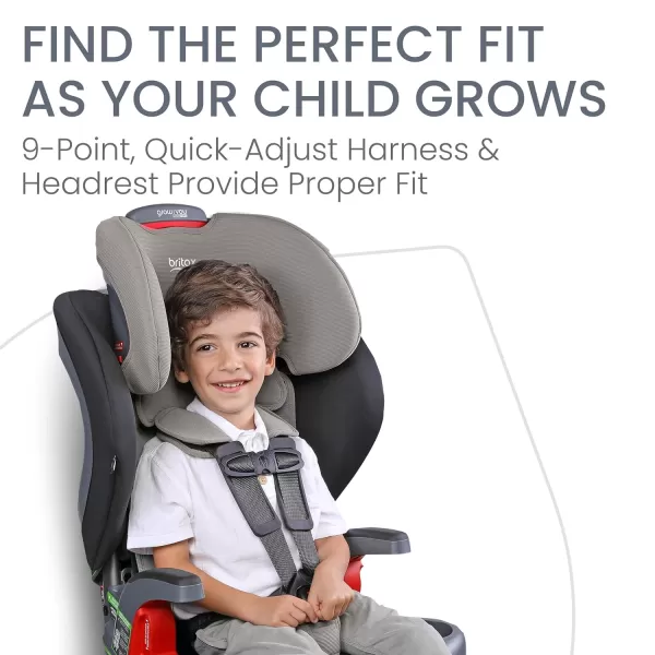 Britax Grow with You Harness-2-Booster Car Seat, 2-in-1 High Back Booster, Quick-Adjust 5-Point Harness, Mod Black