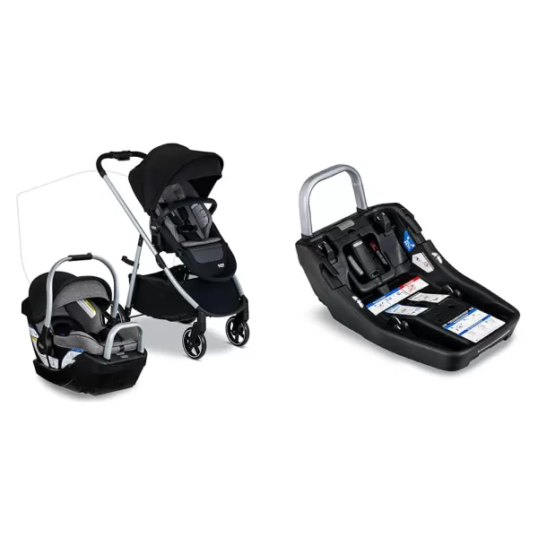 Britax Willow Grove SC Baby Travel System, Infant Car Seat and Stroller Combo with Alpine Base, ClickTight Technology, SafeWash, Pindot Stone