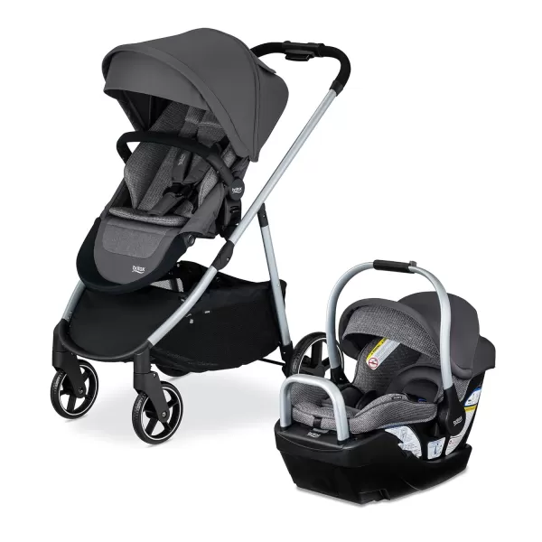 Britax Willow Grove SC Baby Travel System, Infant Car Seat and Stroller Combo with Alpine Base, ClickTight Technology, SafeWash, Pindot Stone