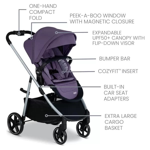 Britax Willow Grove SC Baby Travel System, Infant Car Seat and Stroller Combo with Alpine Base, ClickTight Technology, SafeWash, Pindot Stone