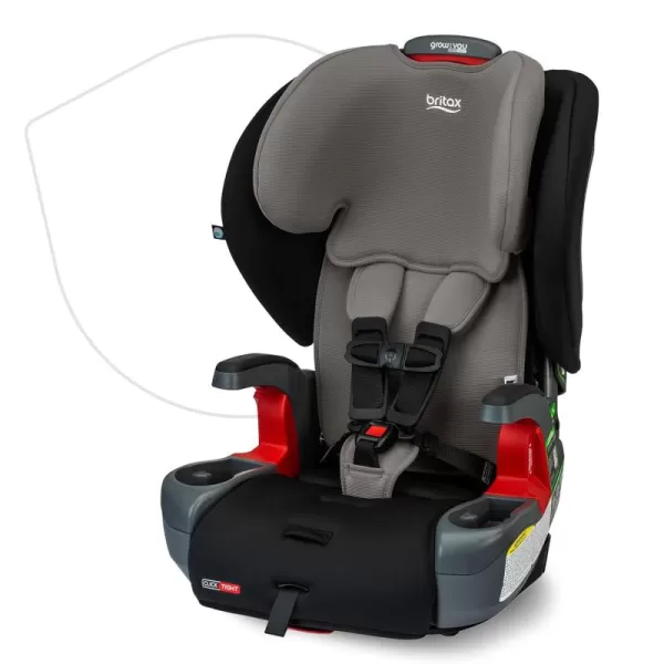 Britax Grow with You Harness-2-Booster Car Seat, 2-in-1 High Back Booster, Quick-Adjust 5-Point Harness, Mod Black