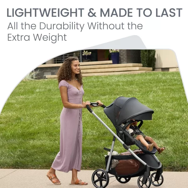 Britax Grove™ Modular Stroller, Lightweight Stroller with CozyFit™ Insert and Bumper Bar, 6 Ways to Ride, SafeWash, Pindot Stone