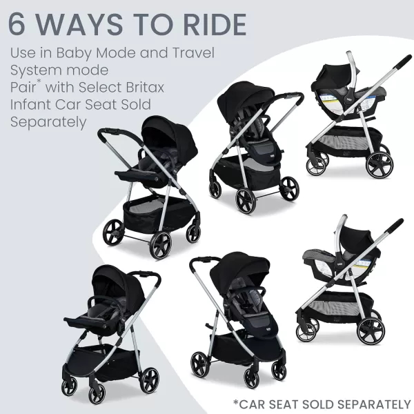 Britax Grove™ Modular Stroller, Lightweight Stroller with CozyFit™ Insert and Bumper Bar, 6 Ways to Ride, SafeWash, Pindot Stone