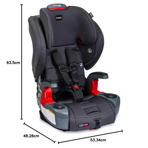 Britax Grow with You ClickTight Plus Harness-2-Booster Car Seat, 2-in-1 High Back Booster, SafeWash Cover, Black Ombre