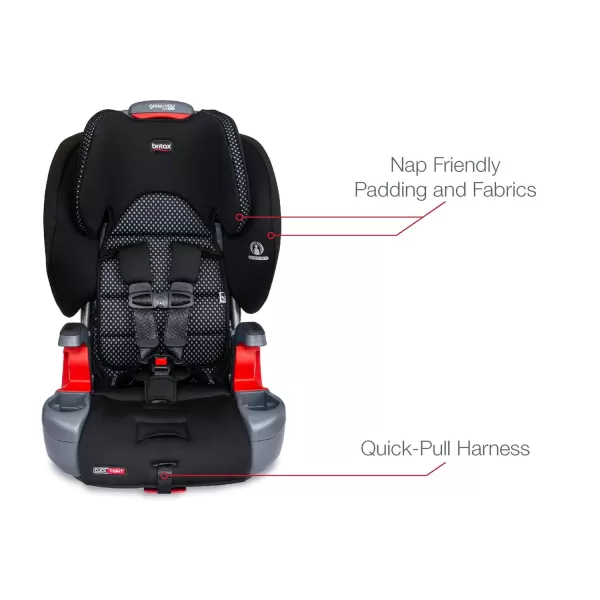 Britax Grow with You Harness-2-Booster Car Seat, 2-in-1 High Back Booster, Quick-Adjust 5-Point Harness, Mod Black