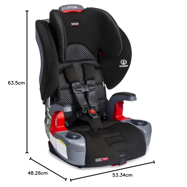 Britax Grow with You Harness-2-Booster Car Seat, 2-in-1 High Back Booster, Quick-Adjust 5-Point Harness, Mod Black
