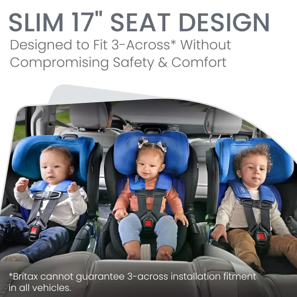 Britax Poplar Convertible Car Seat, 2-in-1 Car Seat with Slim 17-Inch Design, ClickTight Technology, Cobalt Onyx