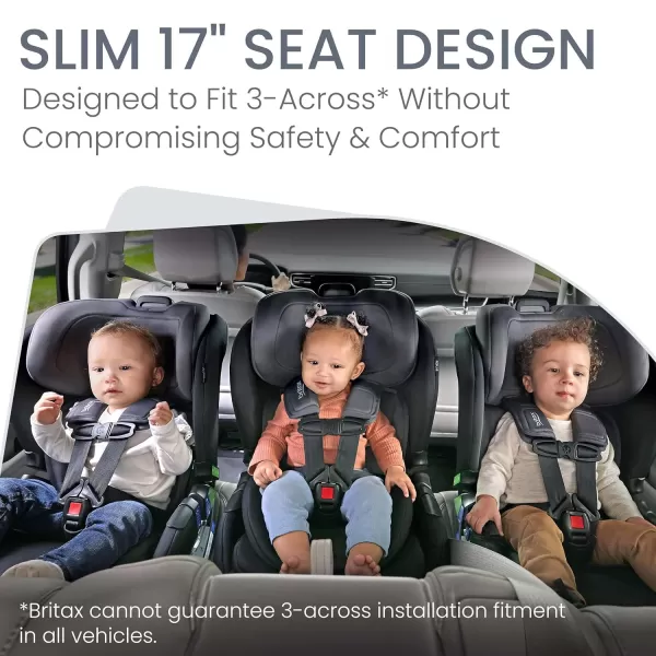 Britax Poplar S Convertible Car Seat, 2-in-1 Car Seat with Slim 17-Inch Design, ClickTight Technology, Glacier Graphite
