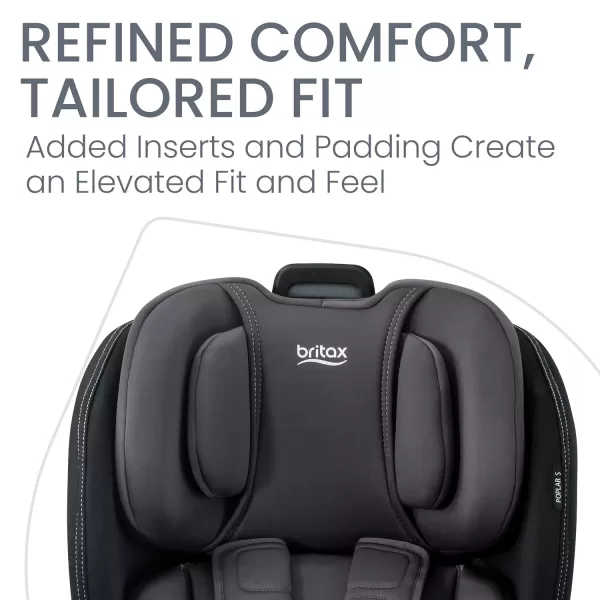 Britax Poplar S Convertible Car Seat, 2-in-1 Car Seat with Slim 17-Inch Design, ClickTight Technology, Glacier Graphite