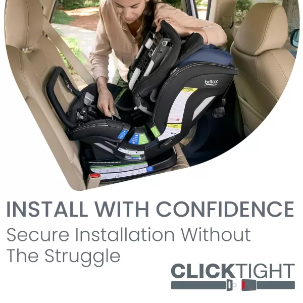 Britax Poplar S Convertible Car Seat, 2-in-1 Car Seat with Slim 17-Inch Design, ClickTight Technology, Glacier Graphite