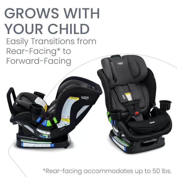 Britax Poplar S Convertible Car Seat, 2-in-1 Car Seat with Slim 17-Inch Design, ClickTight Technology, Glacier Graphite