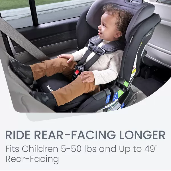 Britax Poplar S Convertible Car Seat, 2-in-1 Car Seat with Slim 17-Inch Design, ClickTight Technology, Glacier Graphite