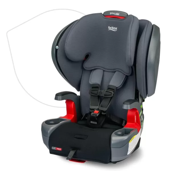 Britax Grow with You Harness-2-Booster Car Seat, 2-in-1 High Back Booster, Quick-Adjust 5-Point Harness, Mod Black