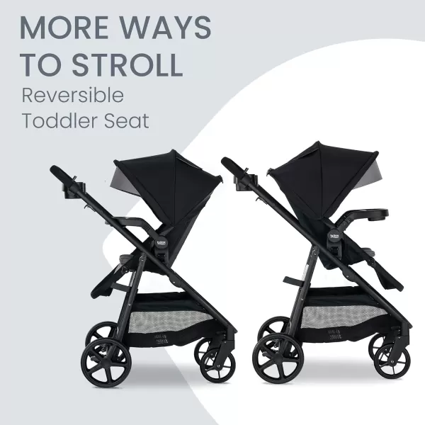 Britax Brook+ Modular Baby Stroller, Ultra-Lightweight Infant and Toddler Stroller with SafeWash Insert and 4 Ways to Stroll, Graphite Onyx