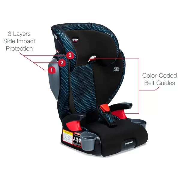 Britax Highpoint Backless Belt-Positioning Booster Seat, SafeWash Black Ombre