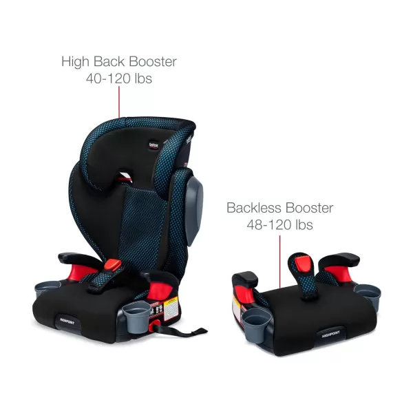 Britax Highpoint Backless Belt-Positioning Booster Seat, SafeWash Black Ombre