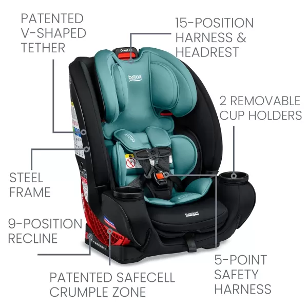 Britax One4Life Convertible Car Seat, 10 Years of Use from 5 to 120 Pounds, Converts from Rear-Facing Infant Car Seat to Forward-Facing Booster Seat, Performance Fabric, Cool Flow Carbon