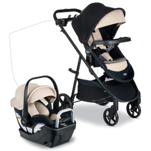 imageBritax Willow Brook S Baby Travel System Infant Car Seat and Stroller Combo with Alpine Base ClickTight Technology SafeWash Insert and Cover Jade OnyxSand Onyx