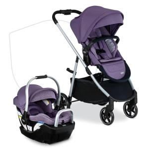 imageBritax Willow Grove SC Baby Travel System Infant Car Seat and Stroller Combo with Alpine Base ClickTight Technology SafeWash Pindot StonePindot Iris