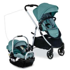 imageBritax Willow Grove SC Baby Travel System Infant Car Seat and Stroller Combo with Alpine Base ClickTight Technology SafeWash Pindot StonePindot Jade