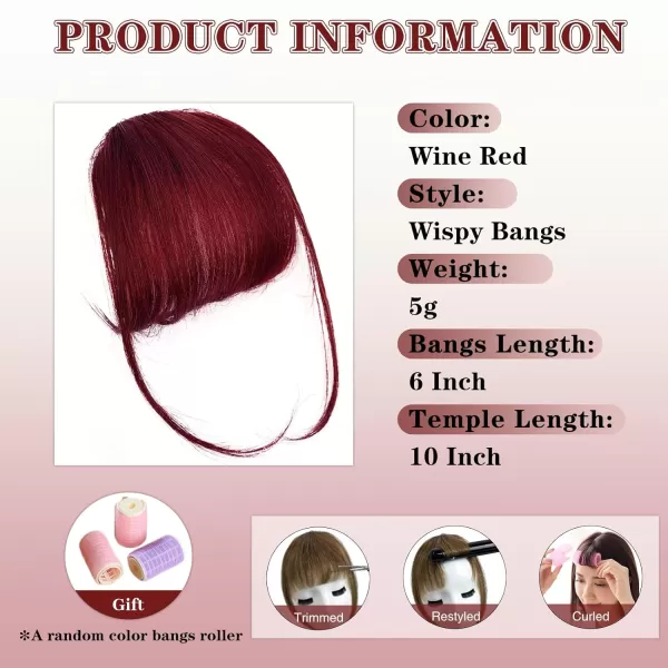 NAYOO Bangs Hair Clip in Bangs 100% Real Human Hair Extensions French Bangs Clip on Hair Bangs for Women Fringe with Temples Hairpieces Curved Bangs for Daily Wear