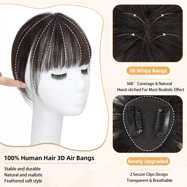 NAYOO Bangs Hair Clip in Bangs 100% Real Human Hair Extensions French Bangs Clip on Hair Bangs for Women Fringe with Temples Hairpieces Curved Bangs for Daily Wear