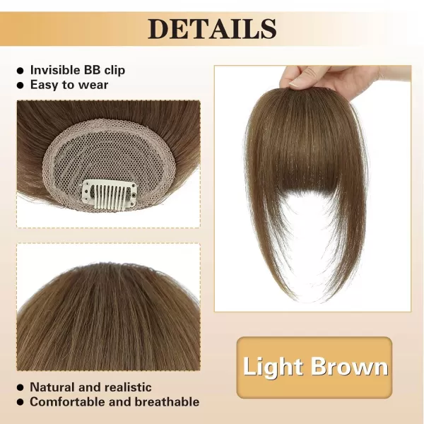 NAYOO Bangs Hair Clip in Bangs 100% Real Human Hair Extensions French Bangs Clip on Hair Bangs for Women Fringe with Temples Hairpieces Curved Bangs for Daily Wear