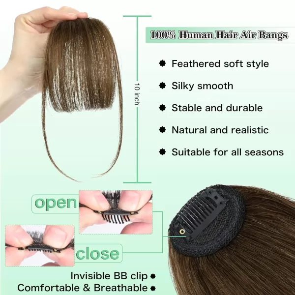 NAYOO Bangs Hair Clip in Bangs 100% Real Human Hair Extensions French Bangs Clip on Hair Bangs for Women Fringe with Temples Hairpieces Curved Bangs for Daily Wear