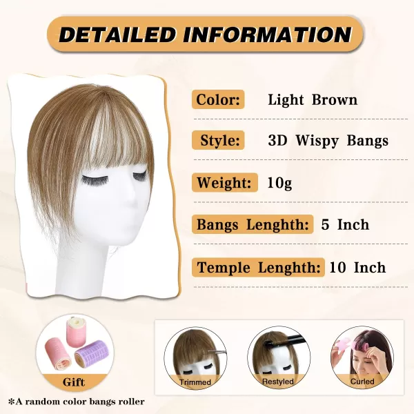 NAYOO Bangs Hair Clip in Bangs 100% Real Human Hair Extensions French Bangs Clip on Hair Bangs for Women Fringe with Temples Hairpieces Curved Bangs for Daily Wear
