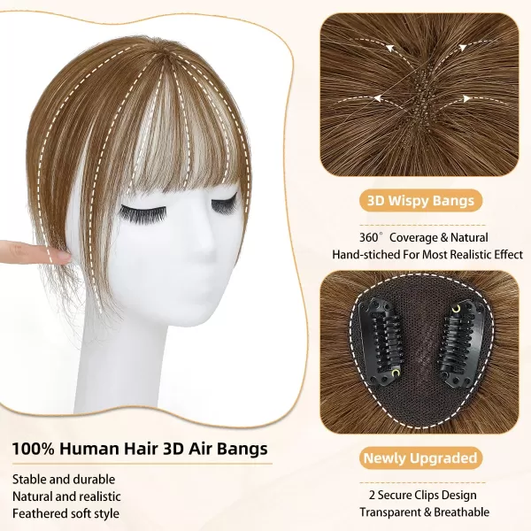 NAYOO Bangs Hair Clip in Bangs 100% Real Human Hair Extensions French Bangs Clip on Hair Bangs for Women Fringe with Temples Hairpieces Curved Bangs for Daily Wear