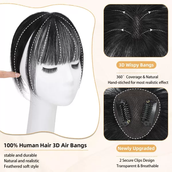 NAYOO Bangs Hair Clip in Bangs 100% Real Human Hair Extensions French Bangs Clip on Hair Bangs for Women Fringe with Temples Hairpieces Curved Bangs for Daily Wear
