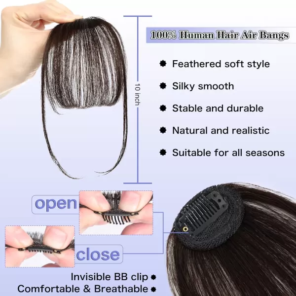 NAYOO Bangs Hair Clip in Bangs 100% Real Human Hair Extensions French Bangs Clip on Hair Bangs for Women Fringe with Temples Hairpieces Curved Bangs for Daily Wear
