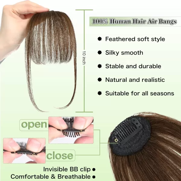 NAYOO Bangs Hair Clip in Bangs 100% Real Human Hair Extensions French Bangs Clip on Hair Bangs for Women Fringe with Temples Hairpieces Curved Bangs for Daily Wear