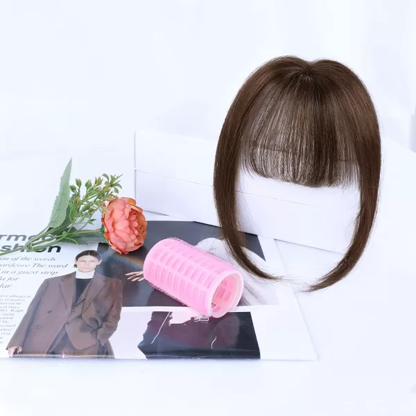 NAYOO Bangs Hair Clip in Bangs 100% Real Human Hair Extensions French Bangs Clip on Hair Bangs for Women Fringe with Temples Hairpieces Curved Bangs for Daily Wear