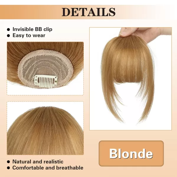 NAYOO Bangs Hair Clip in Bangs 100% Real Human Hair Extensions French Bangs Clip on Hair Bangs for Women Fringe with Temples Hairpieces Curved Bangs for Daily Wear