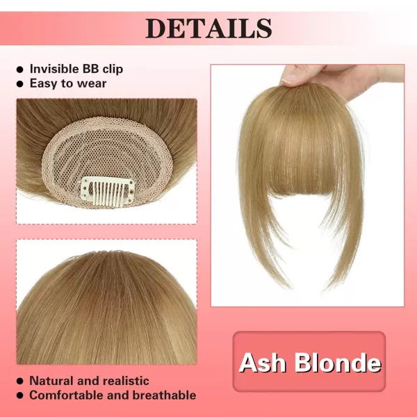 NAYOO Bangs Hair Clip in Bangs 100% Real Human Hair Extensions French Bangs Clip on Hair Bangs for Women Fringe with Temples Hairpieces Curved Bangs for Daily Wear
