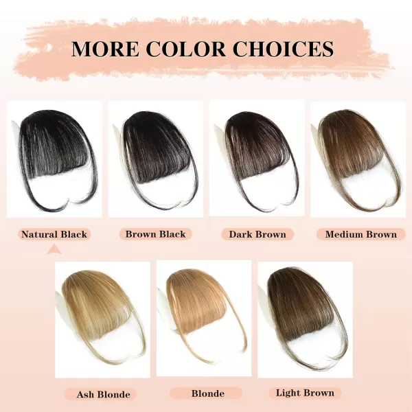 NAYOO Bangs Hair Clip in Bangs 100% Real Human Hair Extensions French Bangs Clip on Hair Bangs for Women Fringe with Temples Hairpieces Curved Bangs for Daily Wear
