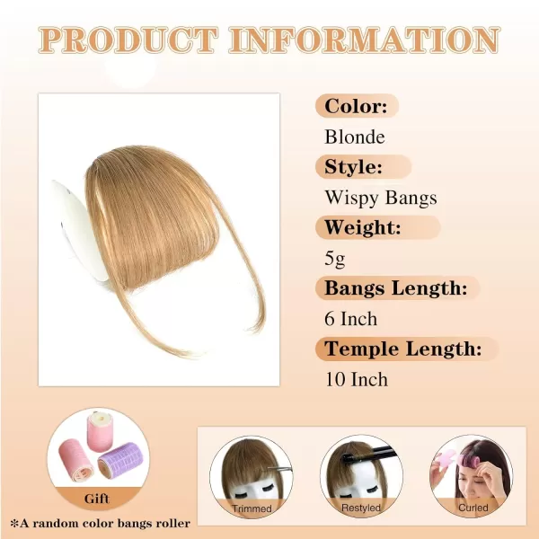 NAYOO Bangs Hair Clip in Bangs 100% Real Human Hair Extensions French Bangs Clip on Hair Bangs for Women Fringe with Temples Hairpieces Curved Bangs for Daily Wear