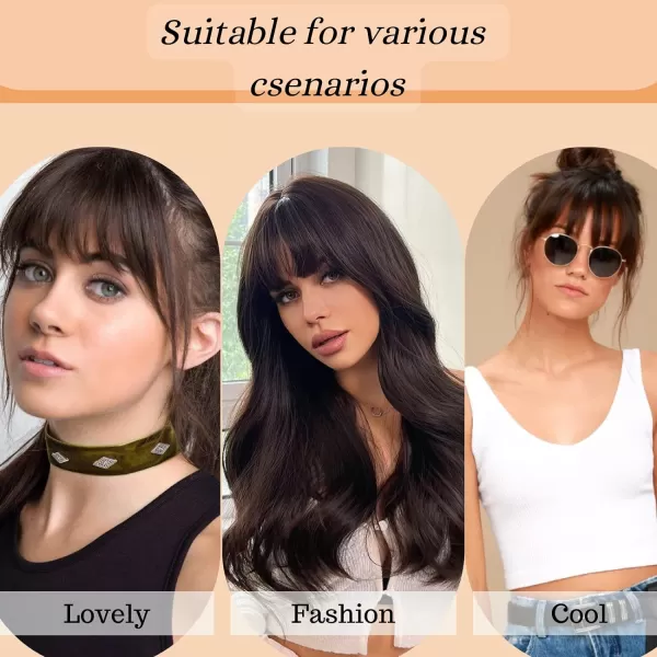 NAYOO Bangs Hair Clip in Bangs 100% Real Human Hair Extensions French Bangs Clip on Hair Bangs for Women Fringe with Temples Hairpieces Curved Bangs for Daily Wear