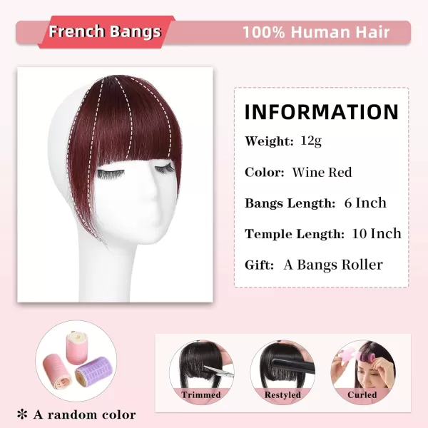 NAYOO Bangs Hair Clip in Bangs 100% Real Human Hair Extensions French Bangs Clip on Hair Bangs for Women Fringe with Temples Hairpieces Curved Bangs for Daily Wear