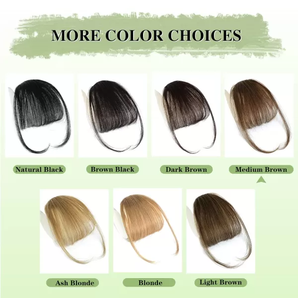 NAYOO Bangs Hair Clip in Bangs 100% Real Human Hair Extensions French Bangs Clip on Hair Bangs for Women Fringe with Temples Hairpieces Curved Bangs for Daily Wear
