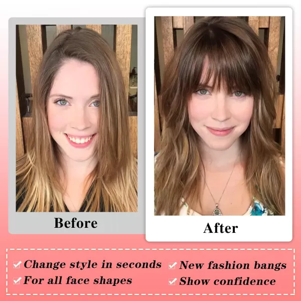 NAYOO Bangs Hair Clip in Bangs 100% Real Human Hair Extensions French Bangs Clip on Hair Bangs for Women Fringe with Temples Hairpieces Curved Bangs for Daily Wear