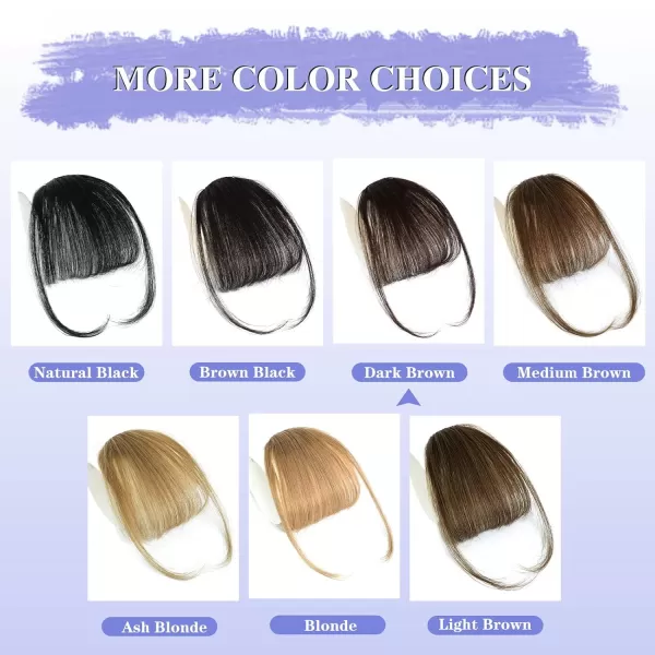 NAYOO Bangs Hair Clip in Bangs 100% Real Human Hair Extensions French Bangs Clip on Hair Bangs for Women Fringe with Temples Hairpieces Curved Bangs for Daily Wear